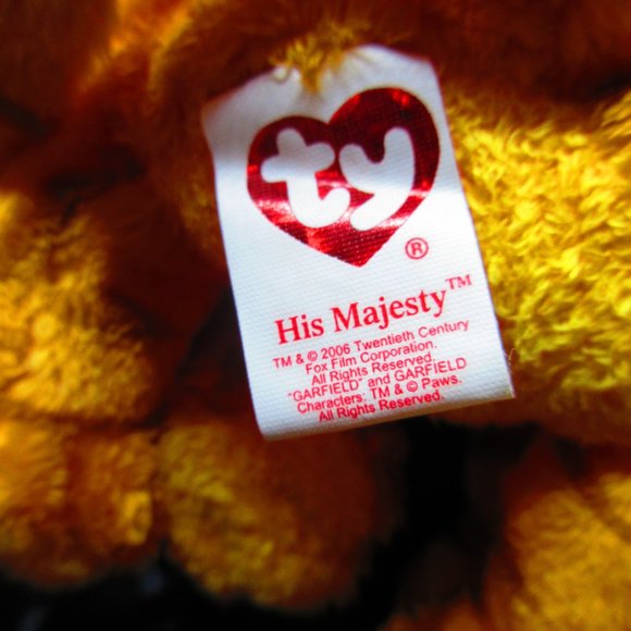 Garfield His Majesty TY Beanie Babies A Tale Of Two Kitties 8" Plush - Picture 8 of 8